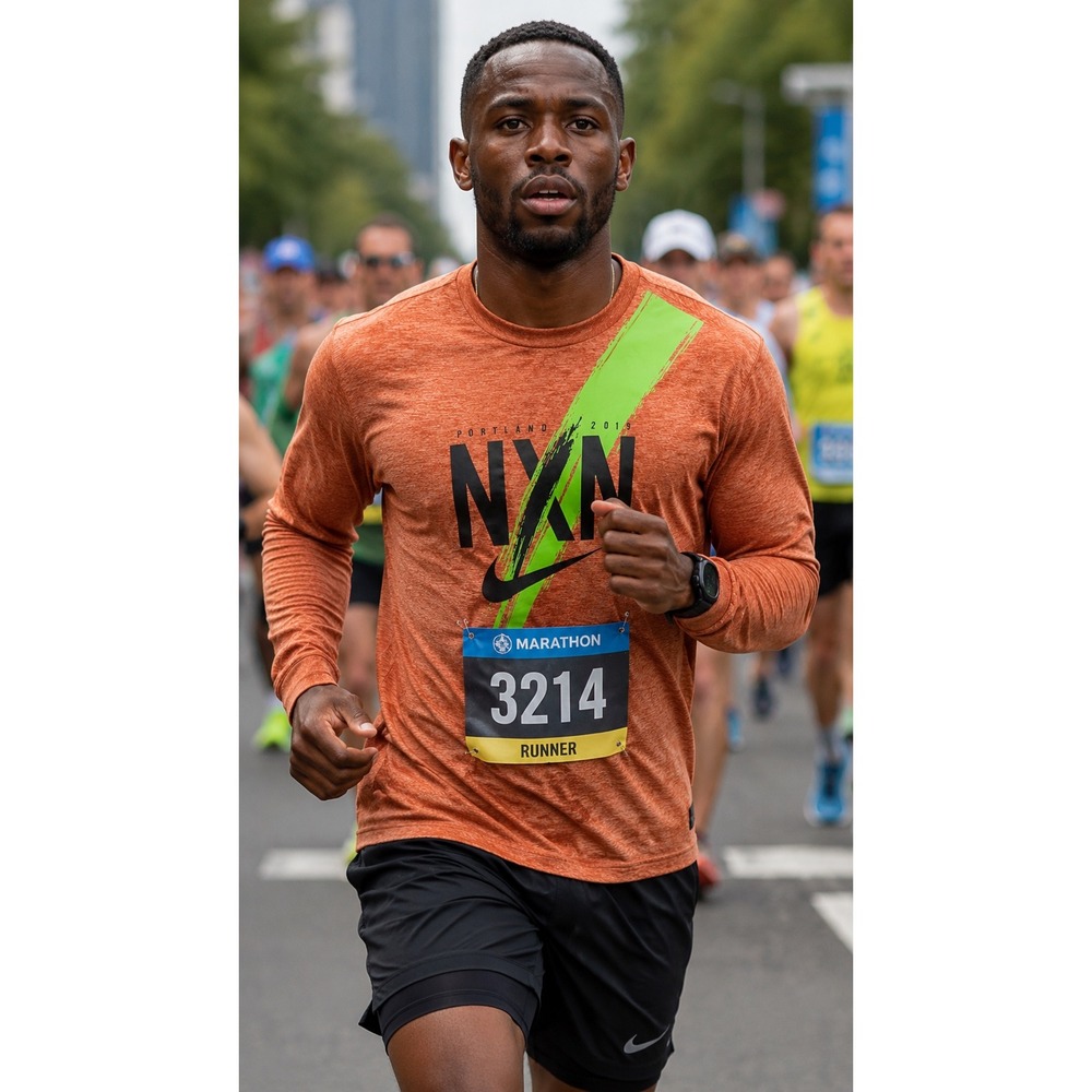 Nike Running Portland 2019 NXN Dri-FIT Long Sleeve Shirt Orange Men L CQ7839-252